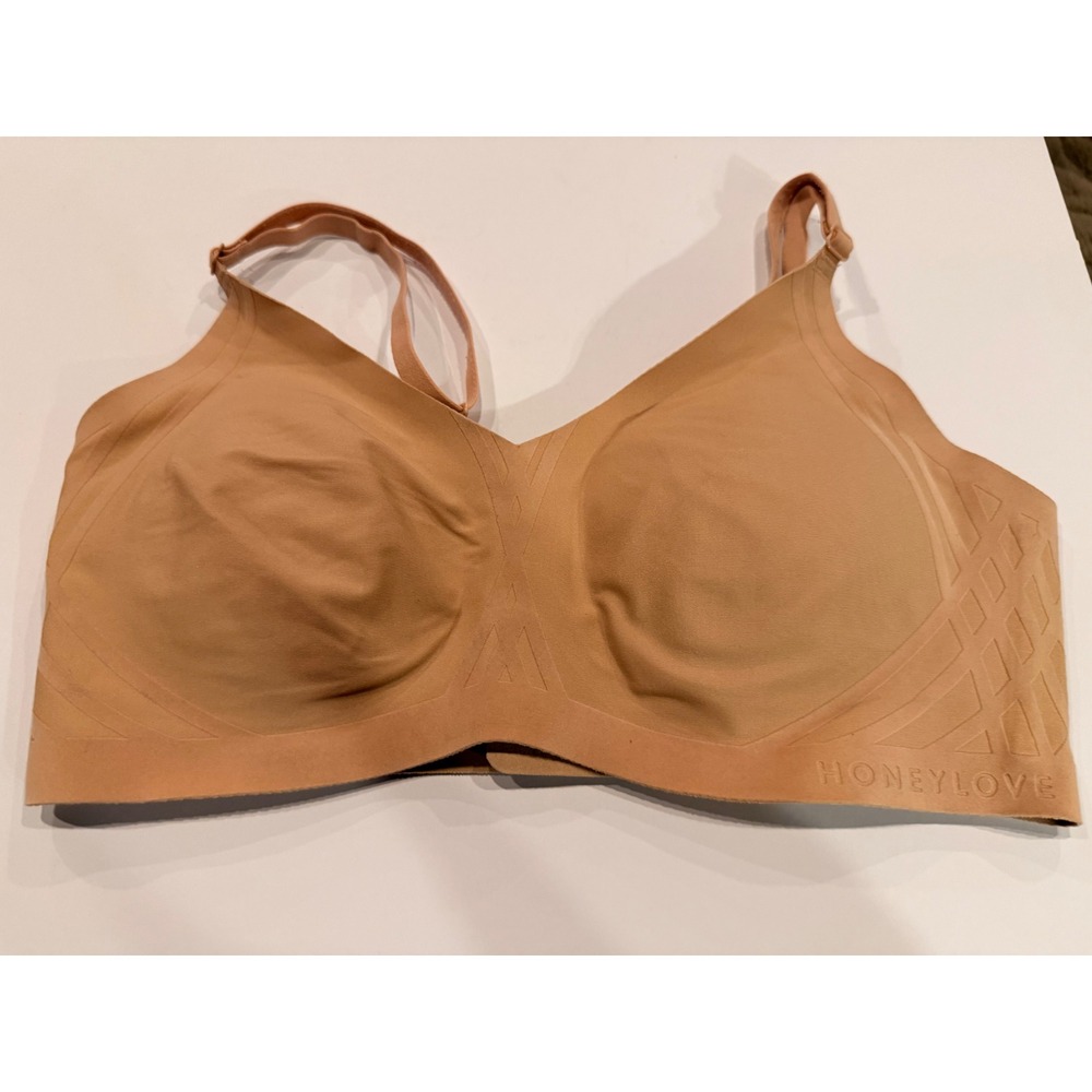 Honeylove Silhouette Bra Tan‎ Nude Wire-Free Support Size XS LWBR0201